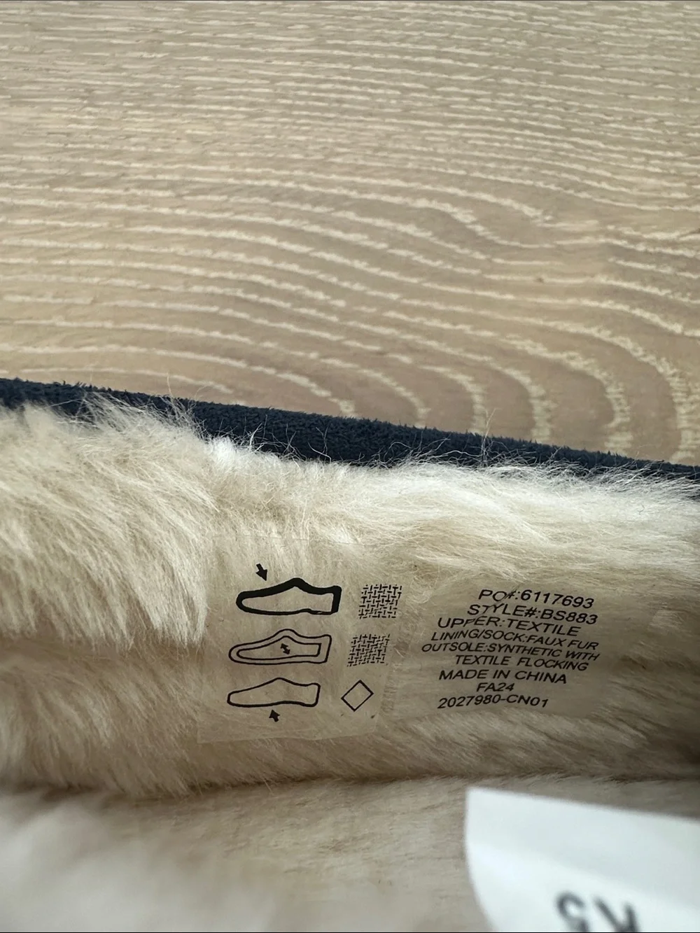 J.Crew kids Navy Suede Moccasin Slippers with Faux Fur Lining